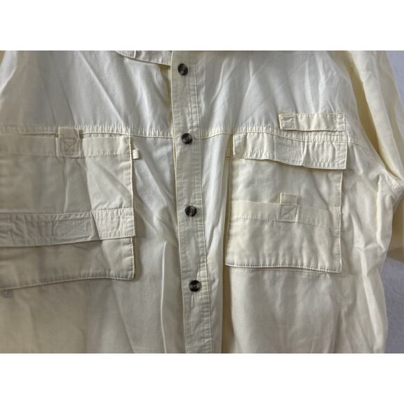 Rugged Earth Men Sz L Yellow Button Down Vented Fishing Shirt Caped Lightweight - Picture 4 of 13